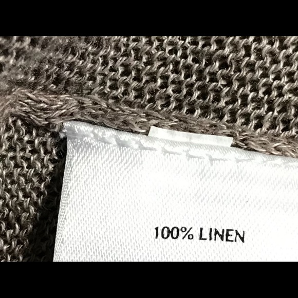 🎉H-P🎉 EILEEN FISHER Sexy n’ Soft Taupe / Greige Neutral Linen Sweater - Picture 9 of 11